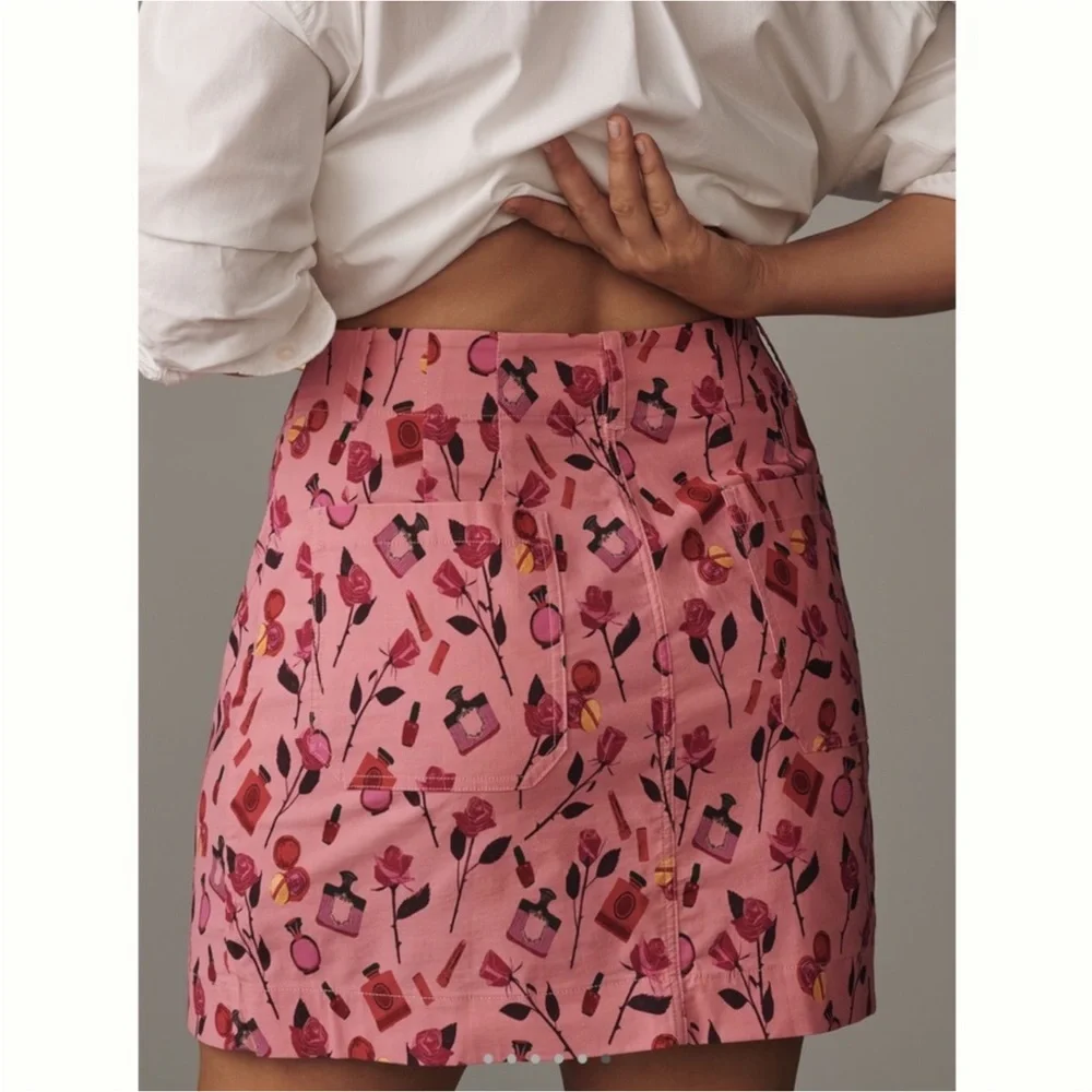 NWT Colette Anthro Anisa Makhoul Pink Skirt💄 - Picture 5 of 15